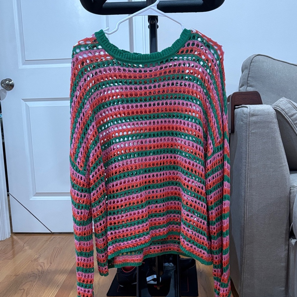 Pink Lily Vibrant Striped Sweater. Never Worn. Excellent Condition.